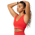 Ribbed Foundation Racerback Bra | Red