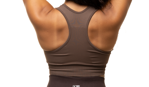 Foundation Ribbed Detailed Racerback Bra | Brown